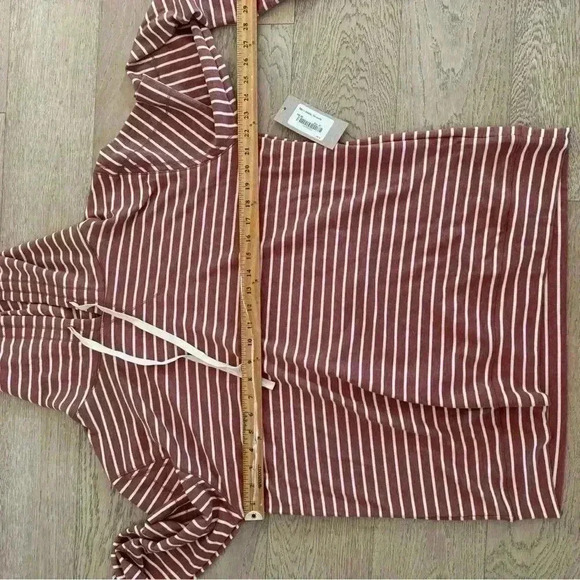 Albion Men’s Striped Hoodie Terracotta Medium $88 - Picture 6 of 6